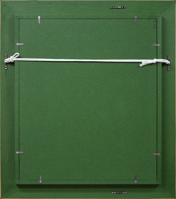 内藤一男「神威岬と水無し岩(積丹)」油絵・F8号 額縁裏側画像