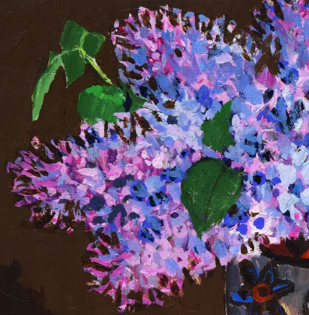 内藤一男「ライラック」油絵・F6号 拡大画像1