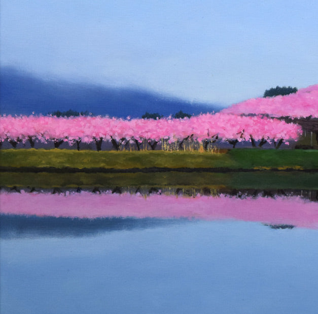 内藤綱男「池のほとり」油絵・P10号 拡大画像2