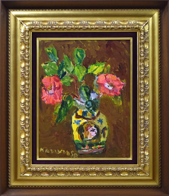 中川一政「椿」油絵・F6号