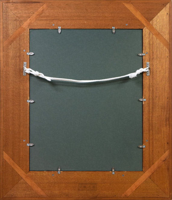 中川一政「椿」油絵・F6号 額縁裏側画像