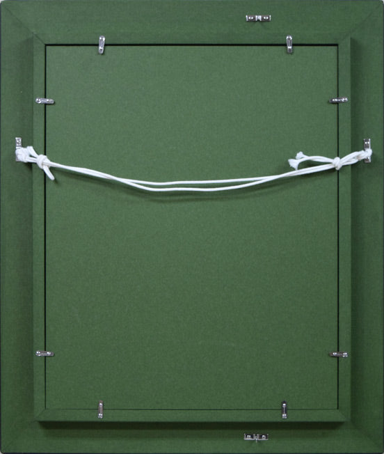 中島裕子「花のシャッポー」油絵・F6号 額縁裏側画像