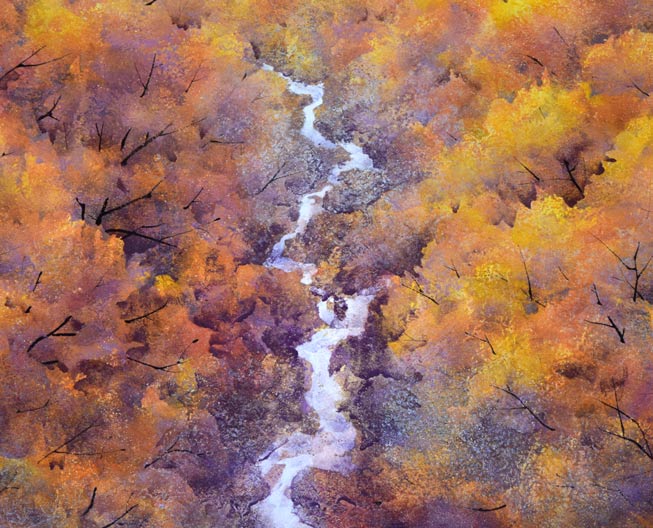 中嶌虎威「渓声」日本画・P10号 拡大画像3