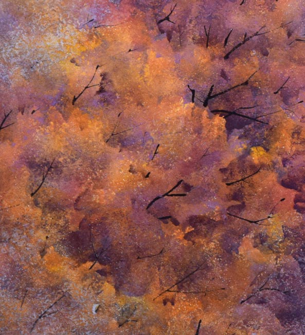 中嶌虎威「渓声」日本画・P10号 拡大画像1