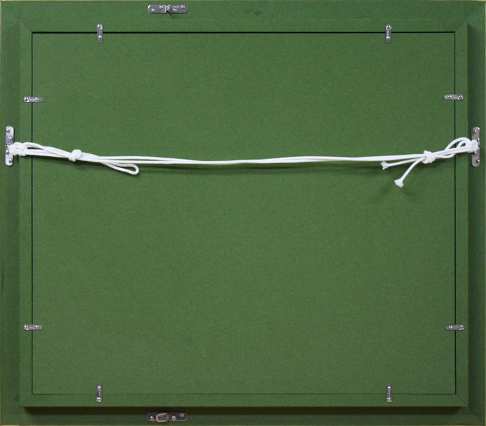 中本昭平「支笏湖晩秋(樽前山)」油絵・F8号 額縁裏側画像