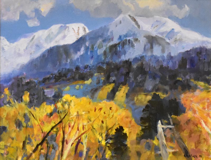 中本昭平「晩秋の大雪山」油絵・F10号 作品全体拡大画像