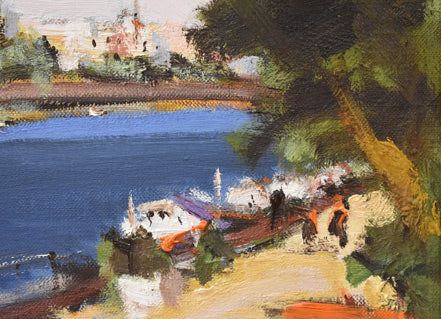 中村勝「セーヌ(フランス)」油絵・F3号 拡大画像2