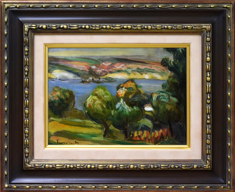 中村善策「小樽風景」油絵・F4号