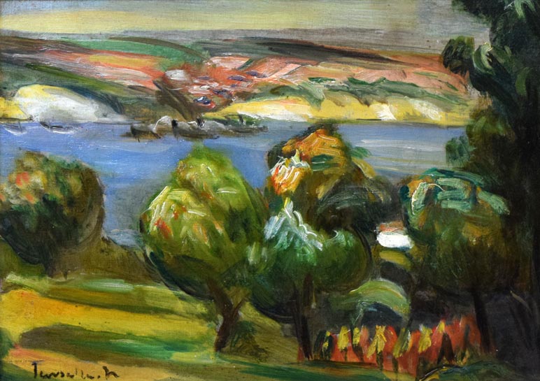 中村善策「小樽風景」油絵・F4号 拡大部分