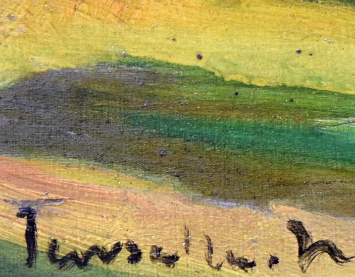 中村善策「小樽風景」油絵・F4号 サイン部分