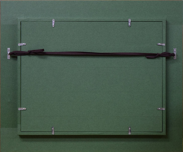 中村善策「小樽風景」油絵・F4号 額縁裏側部分