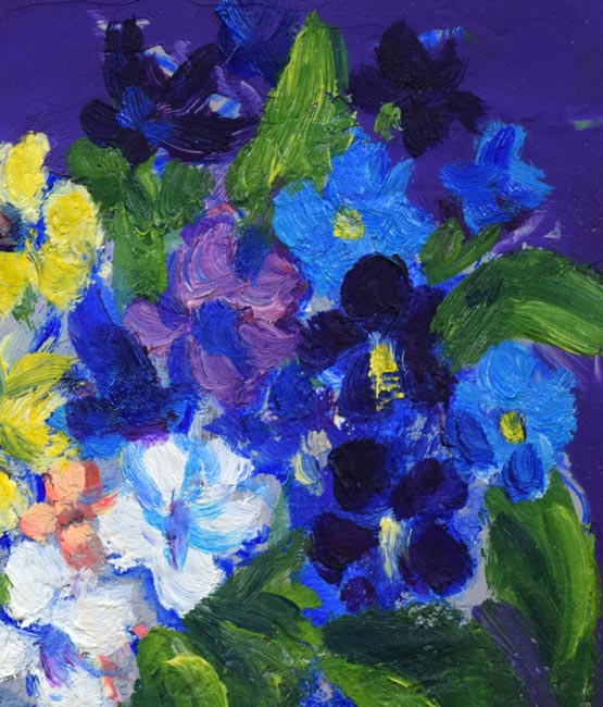 中村静子「花」油絵・SM 拡大画像3