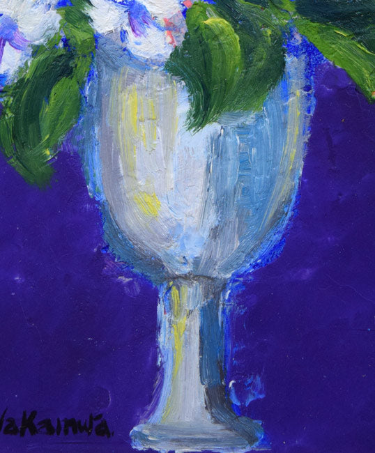 中村静子「花」油絵・SM 拡大画像4