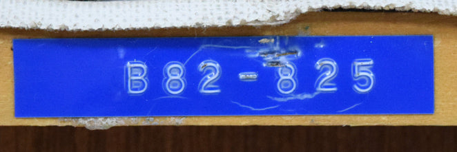 中村静子「花」油絵・SM 裏側拡大画像(「一枚の繪」管理番号シール)