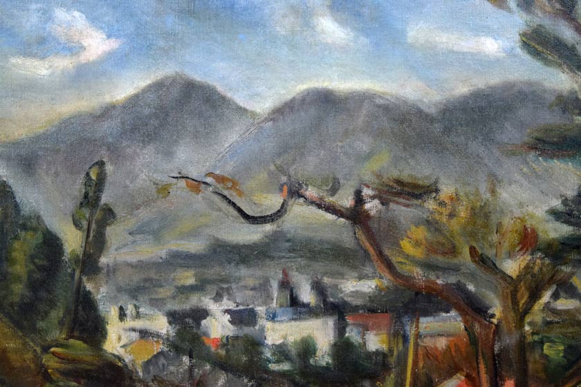 中村善策「北海道風景画」油絵・F20号 拡大部分1