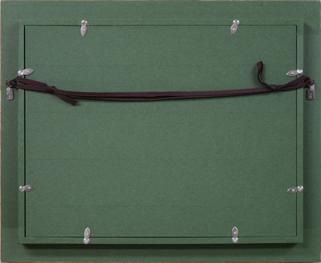 中村善策「八月の師崎港」油絵・F4号 額縁裏側画像