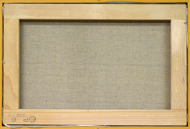 中西尭昭「白樺林」油絵・P6号 キャンバス裏側画像