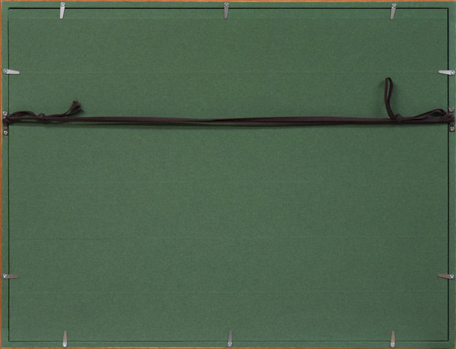 中西尭昭「白樺林」油絵・P6号 額縁裏側画像