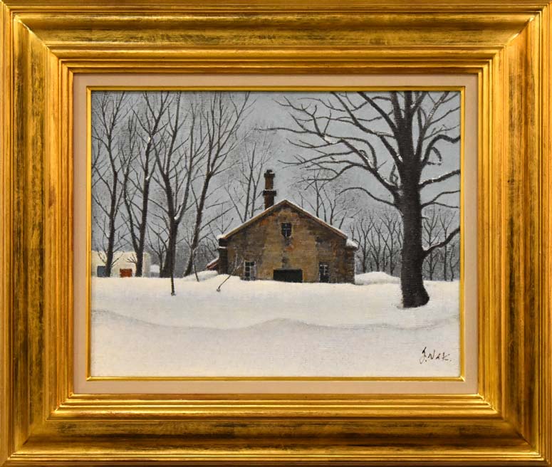 中山爾郎「雪かげり」油絵・F6号