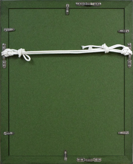 難波田龍起「街」油絵・SM 額縁裏側画像