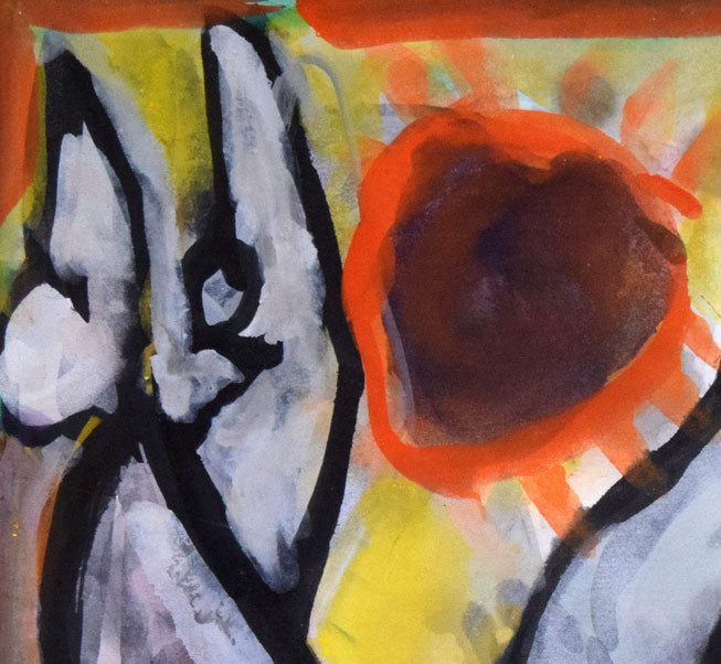 成田泰明「裸婦」墨彩画 拡大画像1