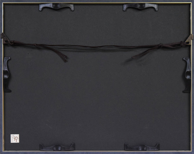 成田泰明「裸婦」墨彩画 額縁裏側画像