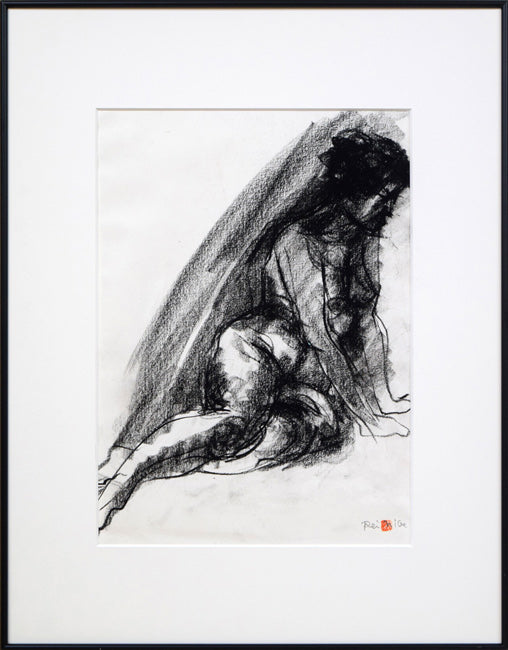 二部黎「裸婦像」コンテ素描