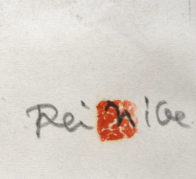 二部黎「裸婦像」コンテ素描 サイン・落款拡大画像