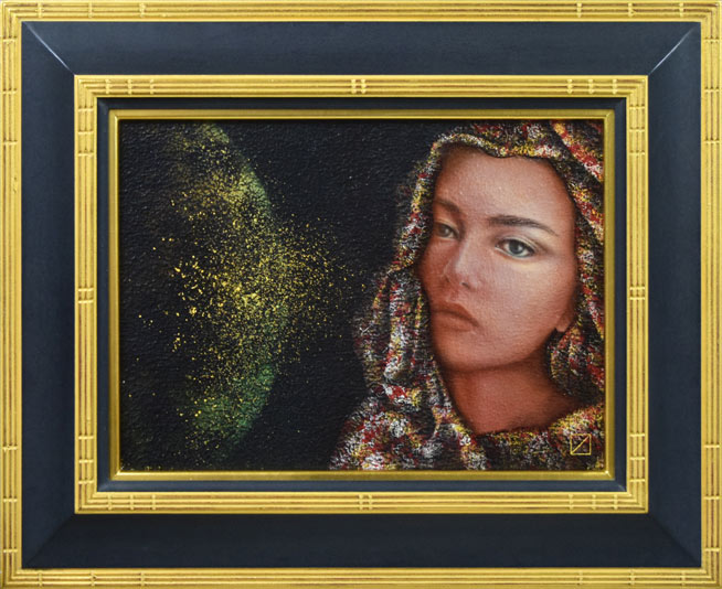 西田靖郎「Eclipse(日食)」油絵・F4号