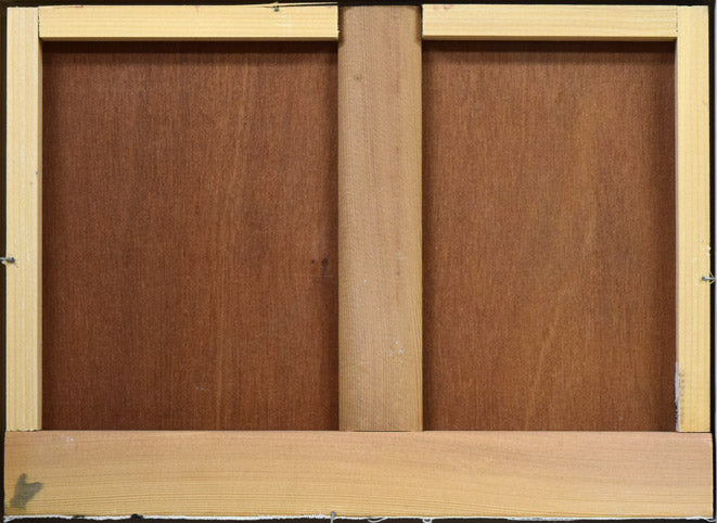 西田靖郎「Eclipse(日食)」油絵・F4号 作品裏側画像