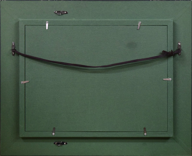 西田靖郎「Eclipse(日食)」油絵・F4号 額縁裏側画像