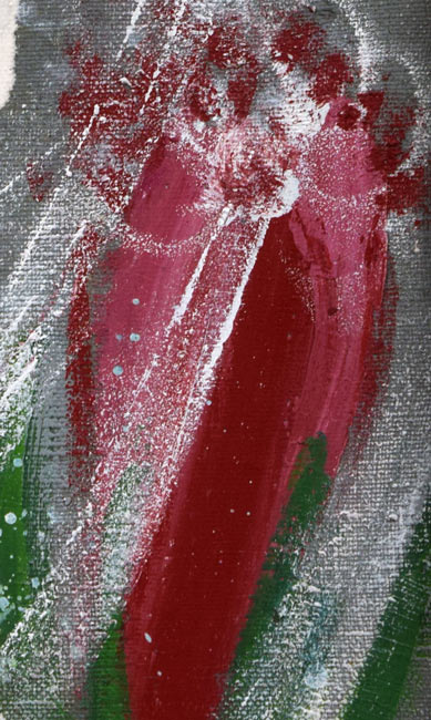 西村計雄「月と南の花」油絵・仏F3号 拡大画像2