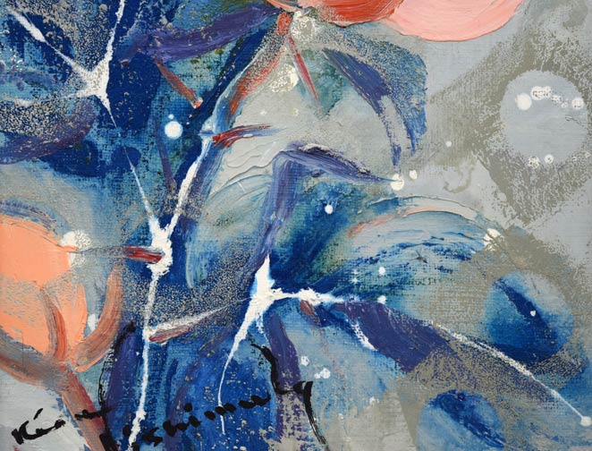 西村計雄「ばら」油絵・仏F1号 拡大画像2