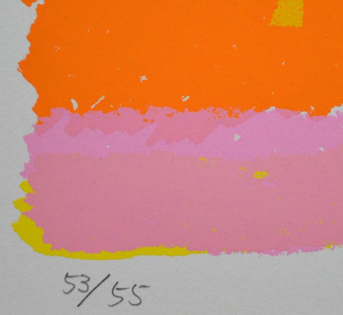 西村一夫「座る人」シルクスクリーン版画 限定番号部分