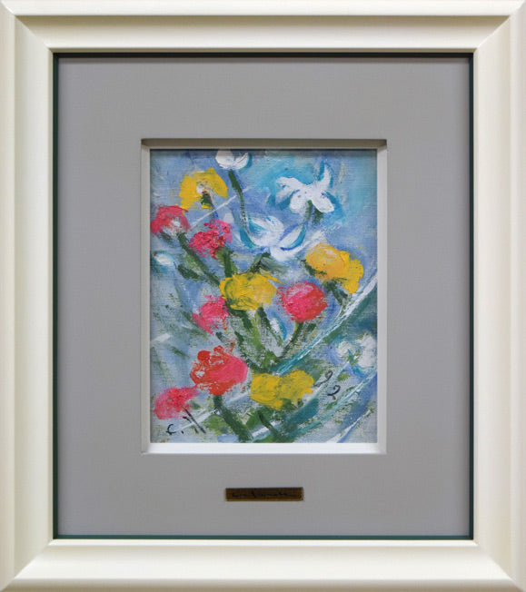 西村計雄「花」油絵・F0号