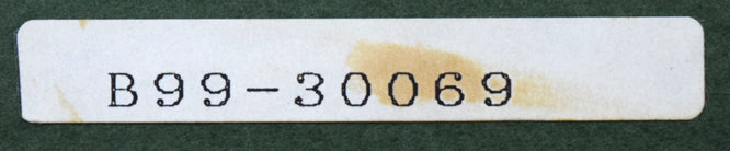 西村計雄「花」油絵・F0号 額裏拡大画像1(「一枚の繪」管理番号シール)