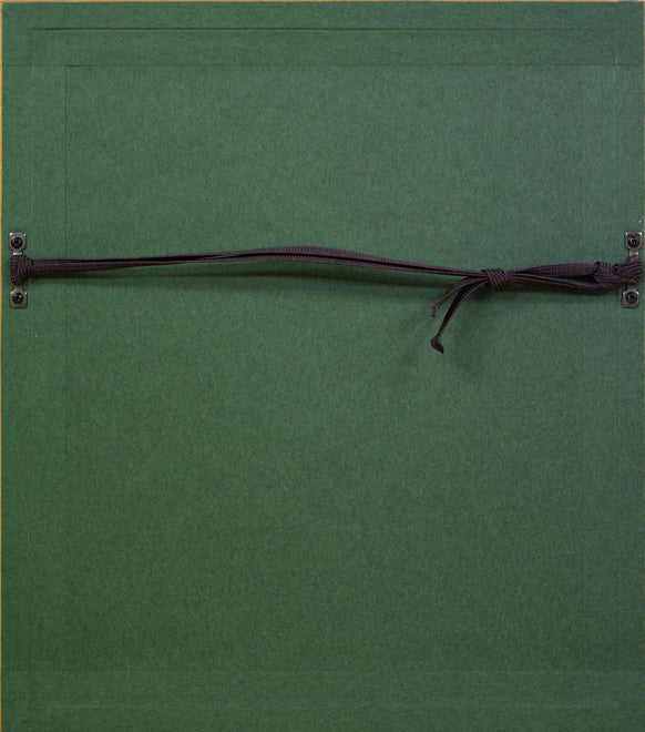 西村計雄「花」油絵(縦13×横9.2cm) 額縁裏側部分