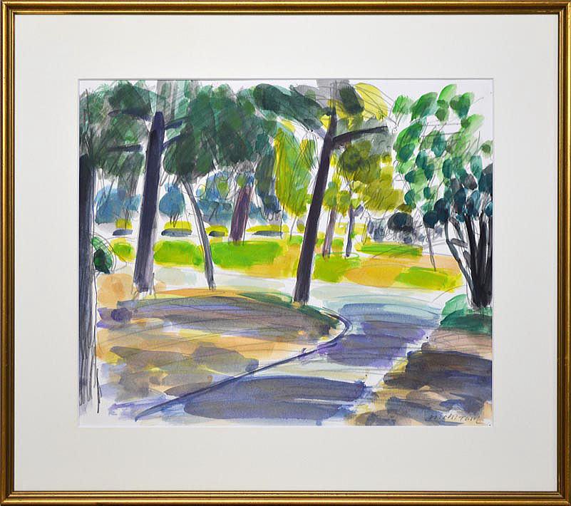 西谷 勝輝「廣島の風景」水彩画・日動画廊シール