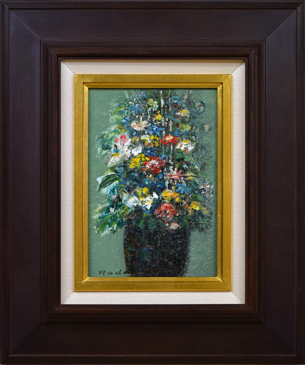 野田典男「花A」油絵・SM