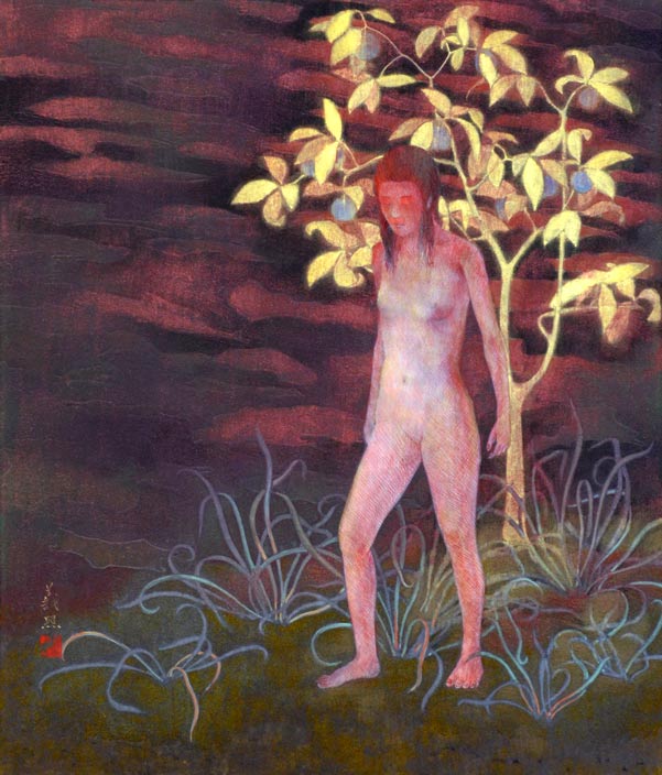 野村義照「午後」日本画・P10号 作品全体画像