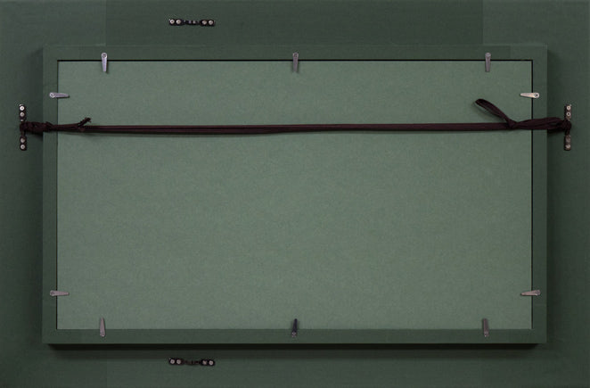 能勢真美「校庭浅春(北海道大学)」油絵・変形8号 額縁裏側画像