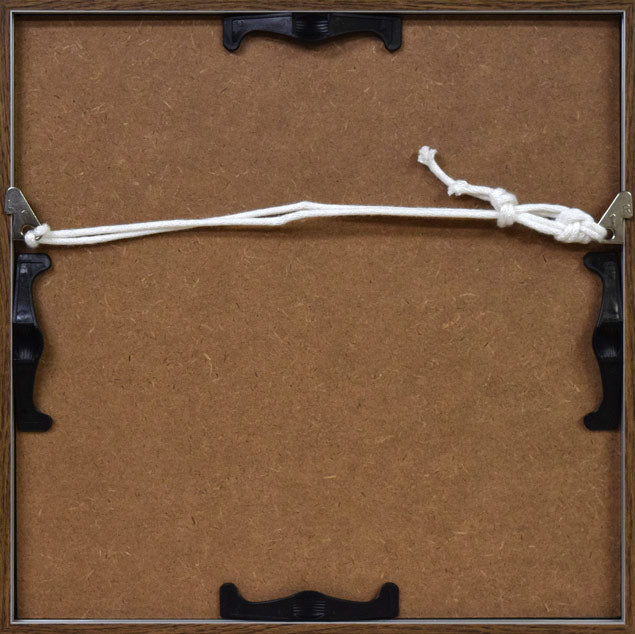 能勢真美「然別湖」水彩画 額縁裏側画像