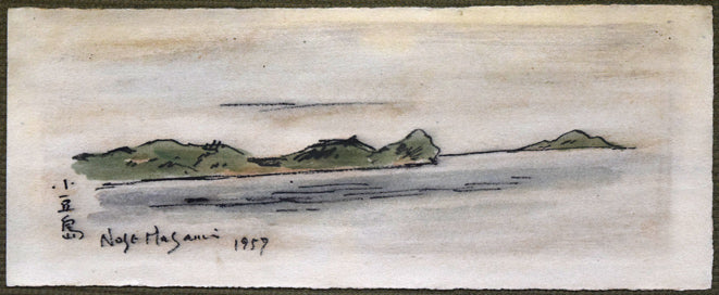 能勢真美「小豆島」水彩画 作品全体拡大画像