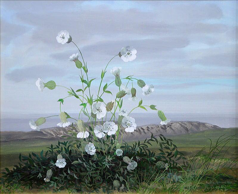 オードリー・ジョンソン「シー・キャンピオン」テンペラ画・3号 拡大部分