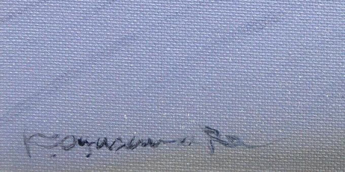 小笠原一美「無題」油絵・F6号 サイン部分拡大画像