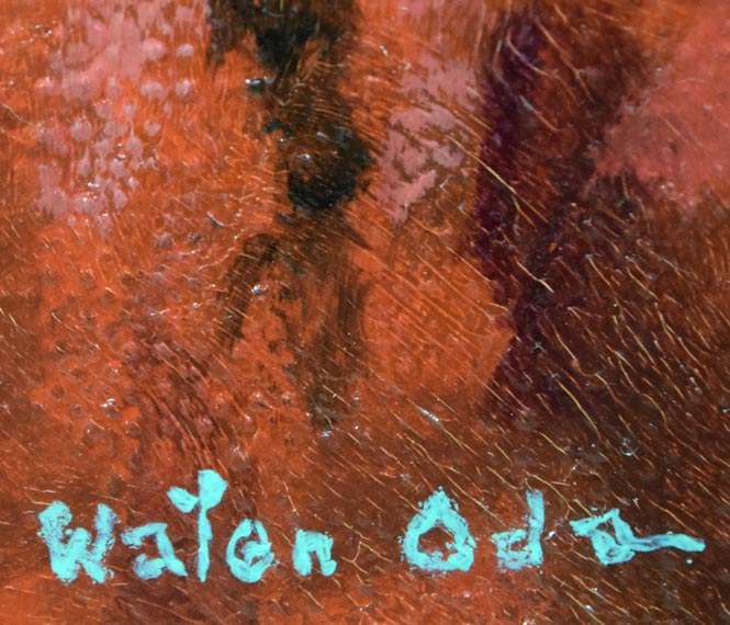 小田和典「ベドウィンの少女」油絵・F0号サイン拡大画像