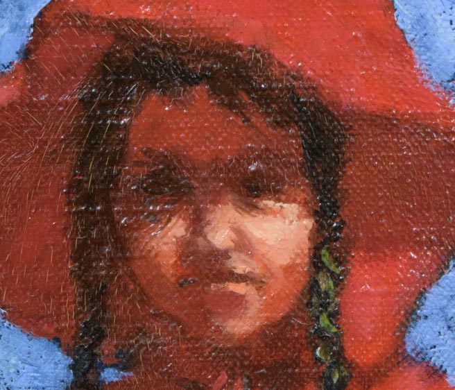 小田和典「ベドウィンの少女」油絵・F0号 拡大画像1