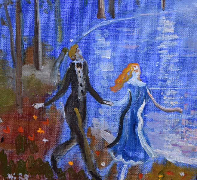 織田広比古「水辺の音楽」油絵・F4号 拡大画像2