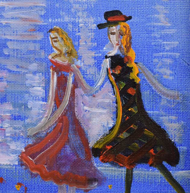 織田広比古「水辺の音楽」油絵・F4号 拡大画像4