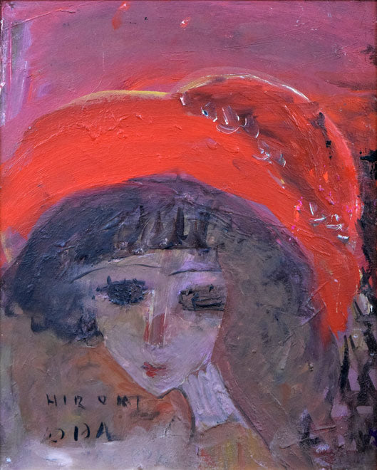 織田広喜「少女」油絵・F3号 作品全体拡大画像